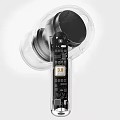 Transparent Headphone Speaker With Internal Circuit Board And 3.0 Chip Design 3d model