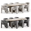 Modern Wooden Conference Table With Sleek Design And Gray Office Chairs