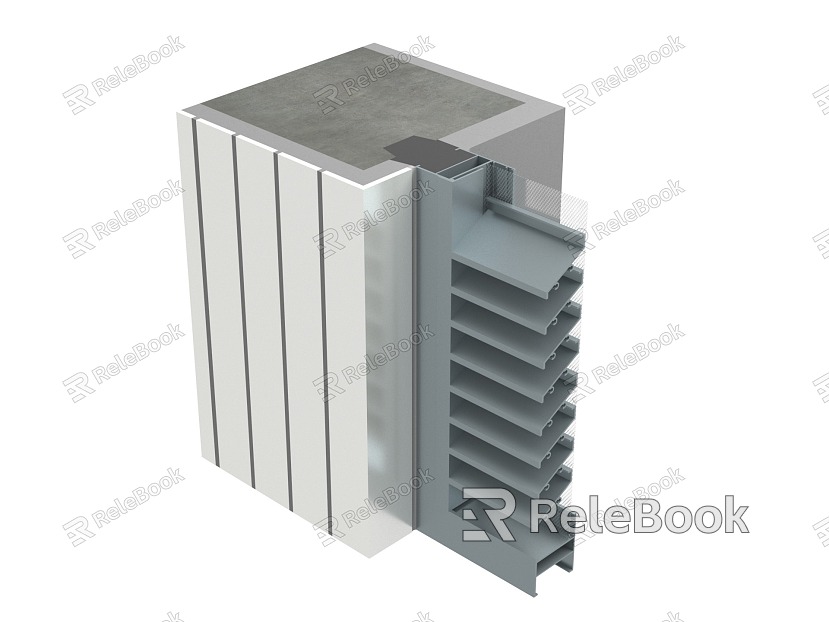 modern node aluminum alloy louver node model