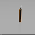 Orange Cylindrical Weapon With Black Curved Top And Smooth Exterior Surface Design