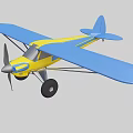 Yellow And Blue Toy Airplane With Propeller Wings And Wheels