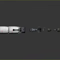Industrial Equipment Parts With White Cylindrical Casings Metal Connectors And Conical Tips