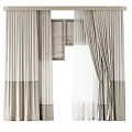 Modern Interior Curtains Design In Beige Light Grey With Sheer Solid Panels 3d model