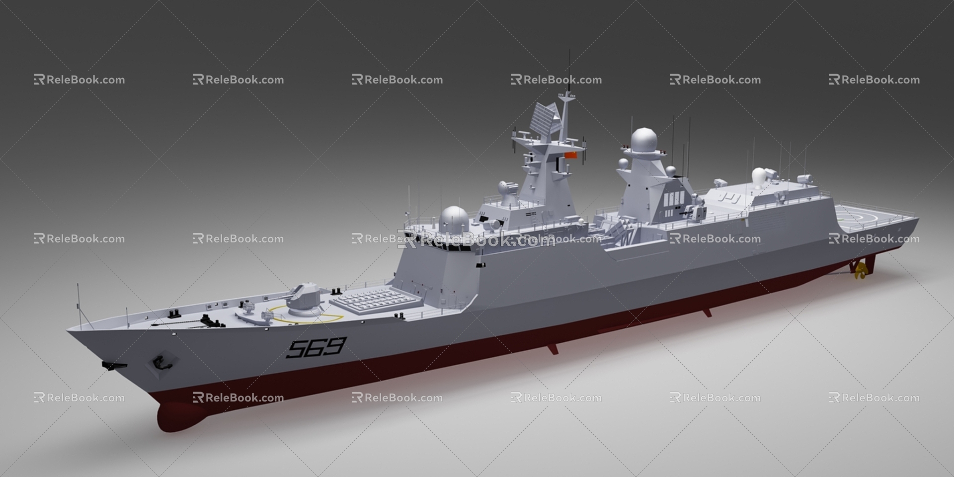 Chinese Navy Type 054A frigate 3d model