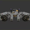 Sci Fi Mechanical Multi Legged Device With Metallic Structure And Components 3d model