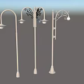 Various Decorative Street Lamp Designs With Ornate Poles And Lamp Heads