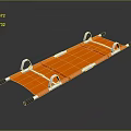 Durable Commercial Grade Orange Stretcher with Metal Frame and Secure Handles