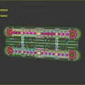 Electronic Equipment Circuit Board Module With Precision Blue Gold Components And Parallel Organized Layout