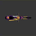 Custom Purple and Gold Motorcycle with Flame Graphics Black Seat Gold Wheels and Shiny Chain