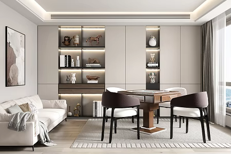 Modern Mahjong Room Chess and Card Room Mahjong Room 3d model