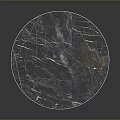 Modern Round Dark Veined Marble Top Stool with Metal Cage Design Legs