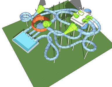 modern amusement equipment paddling pool large water park equipment hot spring resort equipment 3d model