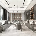 Modern reception area Sales office Internal reception area 3d model