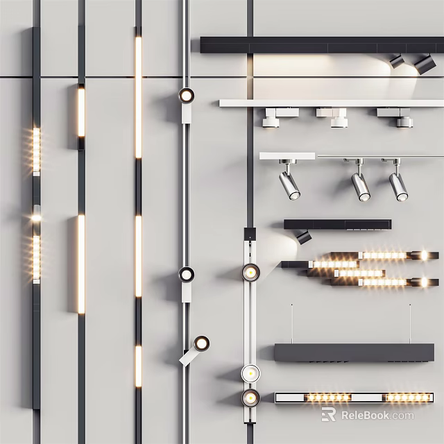 Modern Downlights And Spotlights With Various Styles For Interior Lighting Design 3d model 