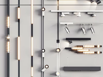 Modern Downlights And Spotlights With Various Styles For Interior Lighting Design 3d model