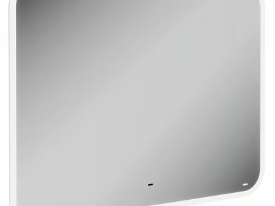 Modern Sleek Bathroom Mirror With White Frame And Smooth Surface 3d model