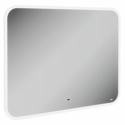 Modern Sleek Bathroom Mirror With White Frame And Smooth Surface 3d model