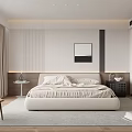 Modern Bedroom Interior Design With Bed Nightstand Window Curtains And Area Rug