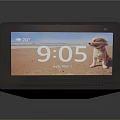 Smart Computer Display With Beach Background Dog Time 70°F Temperature And Wednesday 3d model