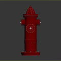 Red Fire Hydrant Standing With Detailed Top Cap And Side Outlet On Smooth Dark Surface