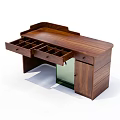 Modern Reception Desk Solid Wood Front Desk 3d model