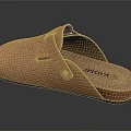 Light Brown Suede Slippers With Cork Sole And Comfortable Strap Design 3d model