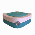 Elegant Perfume Cosmetics Container With Pink Blue Layers And Transparent Top 3d model