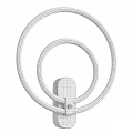 Modern Wall Lamp With Double Gold And White Circular Rings Design 3d model