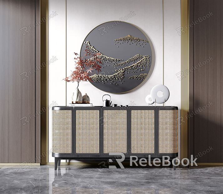 New Chinese-style Entrance Cabinet model