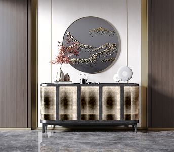 New Chinese-style Entrance Cabinet 3d model