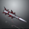 Advanced Silver Missile Weapon With Red Components And Aerodynamic Fins Structure 3d model