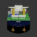 HANJIN Cargo Ship With Colorful Containers On Deck 3d model
