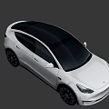 Sleek White Tesla Sedan With Black Windows And Modern Alloy Wheels Exterior Design