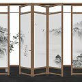 New Chinese Style Screen Partition 3d model