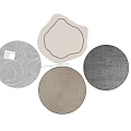 Round Rugs with Various Textured Patterns and Neutral Tones for Modern Interiors 3d model