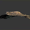 Scenic Natural Terrain Landscape With Green Vegetation Bare Land Rocky Areas And Sunlit Slopes