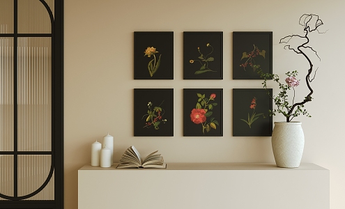 Modern Plant Painting Decorative Hanging Painting 3d model