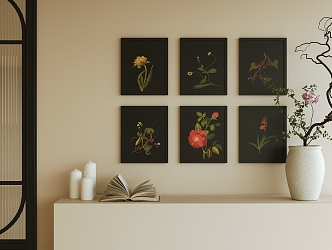 Modern Plant Painting Decorative Hanging Painting 3d model