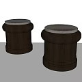 New Chinese Style Low Stool 3d model