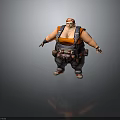 Chubby 3D Character Design With Red Hair Orange Tank Top Overalls And Tool Belt