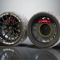 TOYO Tires High Performance Sport Wheels With Black Rims And Red Brake Calipers