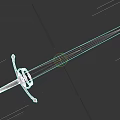 Classic Decorative Sword With Red Hilt Golden Guard And White Blade On Dark Background