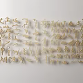 Golden Silhouettes of Various Human Actions Animals and Objects Arranged on White Background