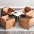 Brown Leather Sofas And White Coffee Table Set With Flowers Magazines On Top And Gray Carpet