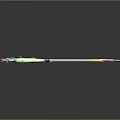 Fantasy Spear Weapon With Decorative Blue Yellow Star Accents 3D Rendered Game Style Design