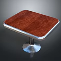 Modern Square Dining Table With Wooden Tabletop And Sleek Metal Base