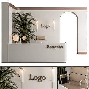 Modern Reception Desk Front Desk 3d model