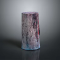 Colorful Stump Shaped Decorative Art Piece With Purple Red Blue Texture