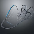 Modern Roller Coaster Structure With Curved Tracks And Blue Metal Elements 3d model