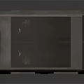 Durable Black Square Electronic Device Enclosure With Interface Panel And Slots